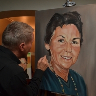 memorial woman painting in progress