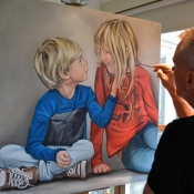 Two Kids painting